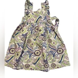 Stellybelly‎ Paisley Print Dress Ruffle Sleeve and a Bow Tie Back Size 3T